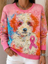 Chandail animal mignon de conscience de cancer du sein des femmes